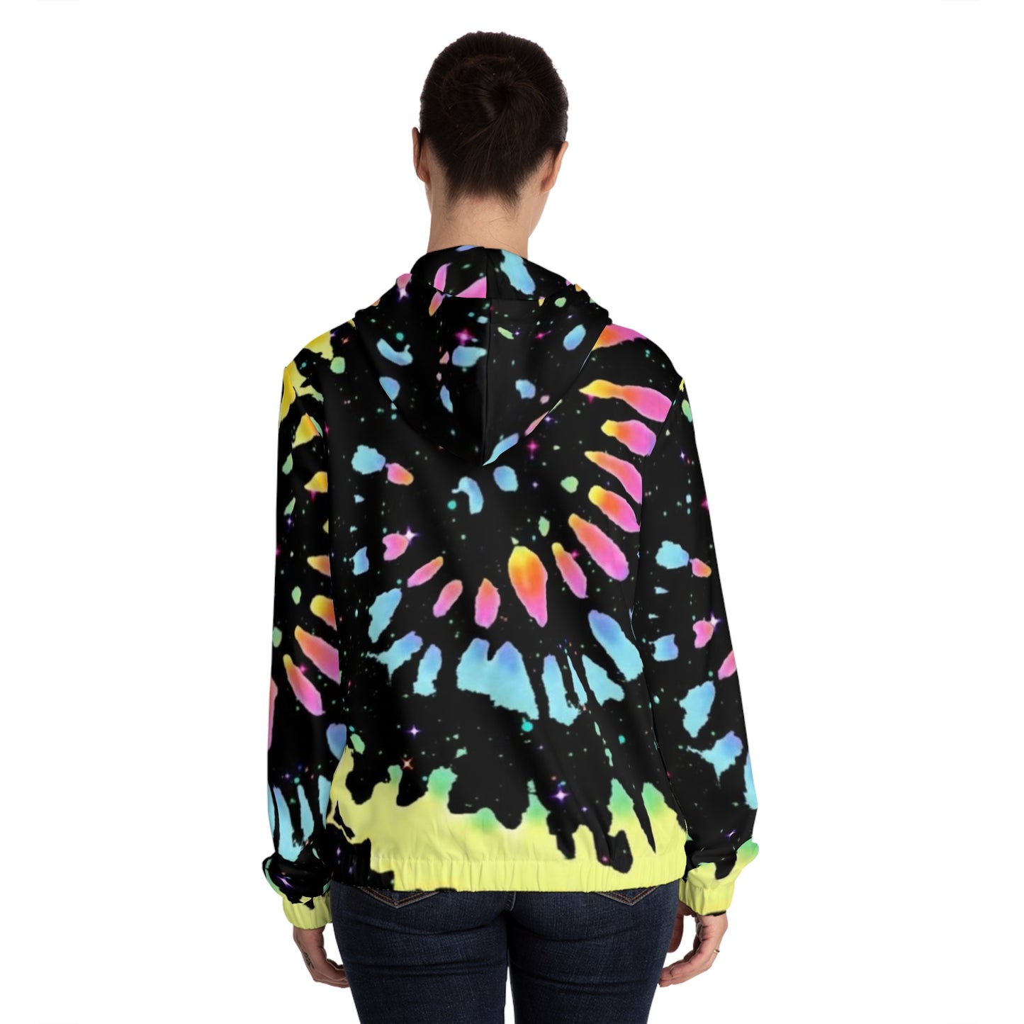 Vibrant Tie-Dye Women's Full-Zip Hoodie, Colorful Jacket, Cozy Gift, Perfect for Festivals, Casual Wear, Everyday Comfort