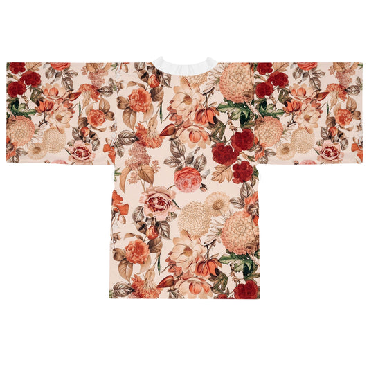 Elegant Floral Long Sleeve Kimono Robe - Perfect for Lounging or Special Occasions