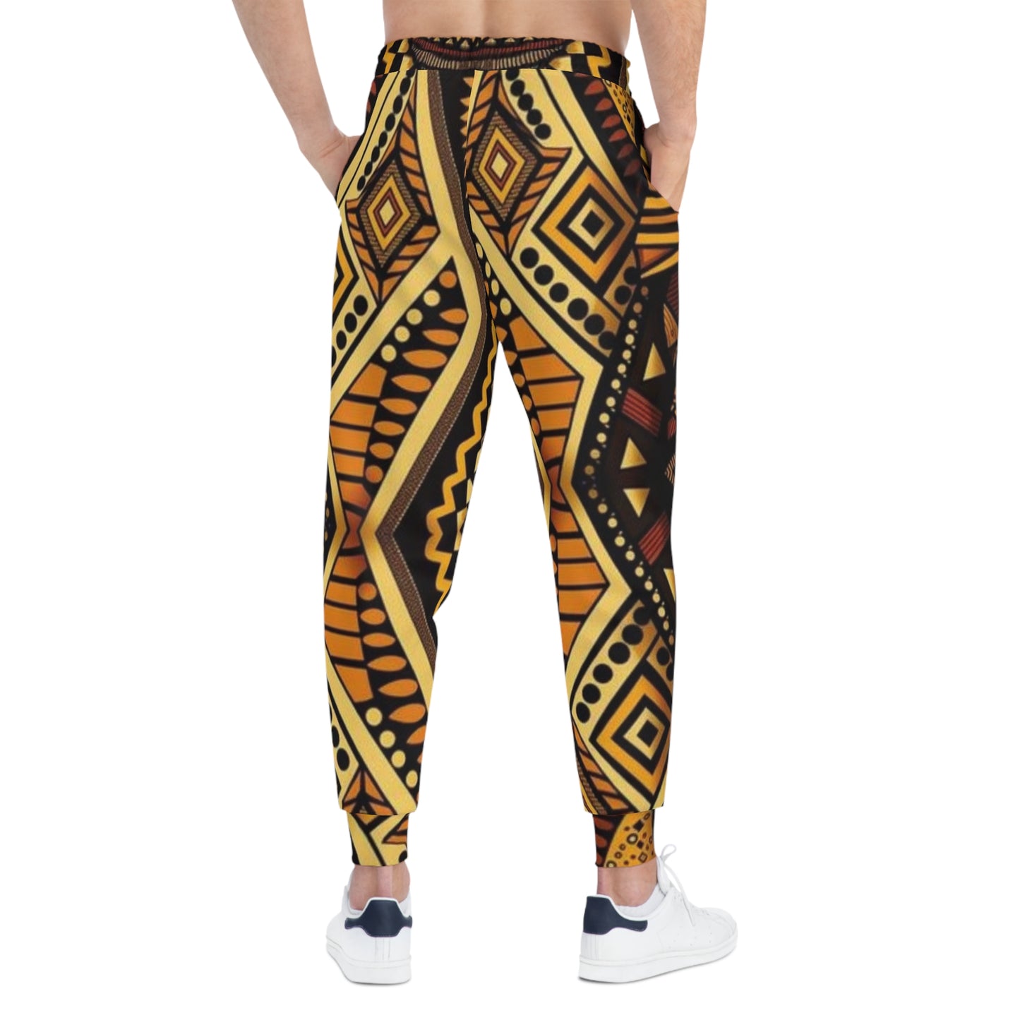 African Tribal Pattern Athletic Joggers — Bold Geometric AOP Sweatpants