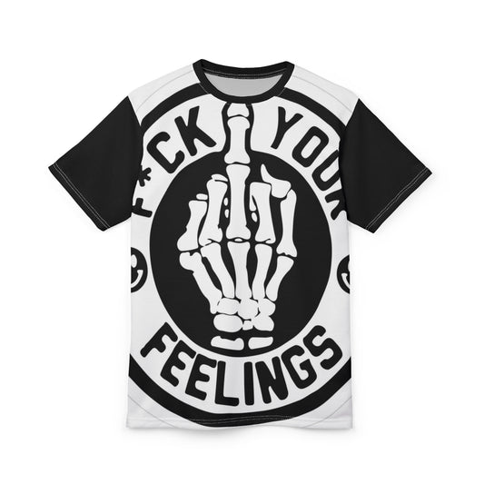 Unisex-T-Shirt mit Skelett-Grafik – „F*ck Your Feelings“