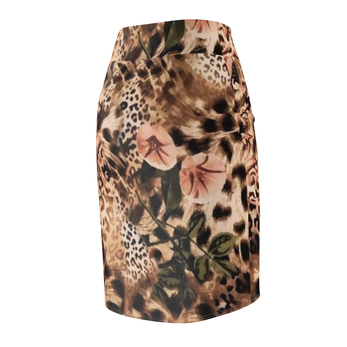 Leopard Blush Floral Print Pencil Skirt - Chic Summer Style