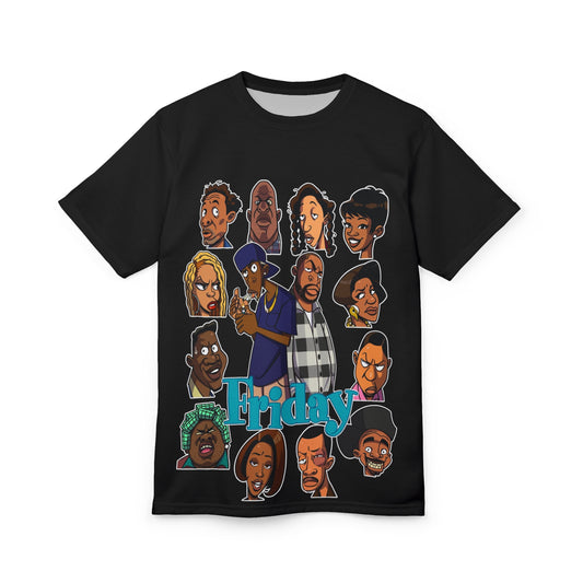 Friday Vibe Unisex Tee – Iconic Cartoon Characters Design