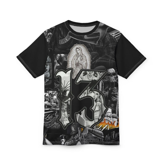 Edgy Unisex Graphic Tee - 13 & Virgin Mary Design