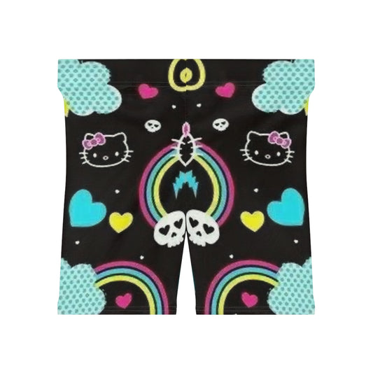 Hello Kitty inspired Biker Shorts for Women - Fun & Funky Activewear