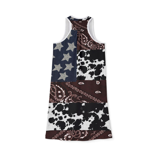 Women's Cowgirl Bandana Flag Racerback Dress