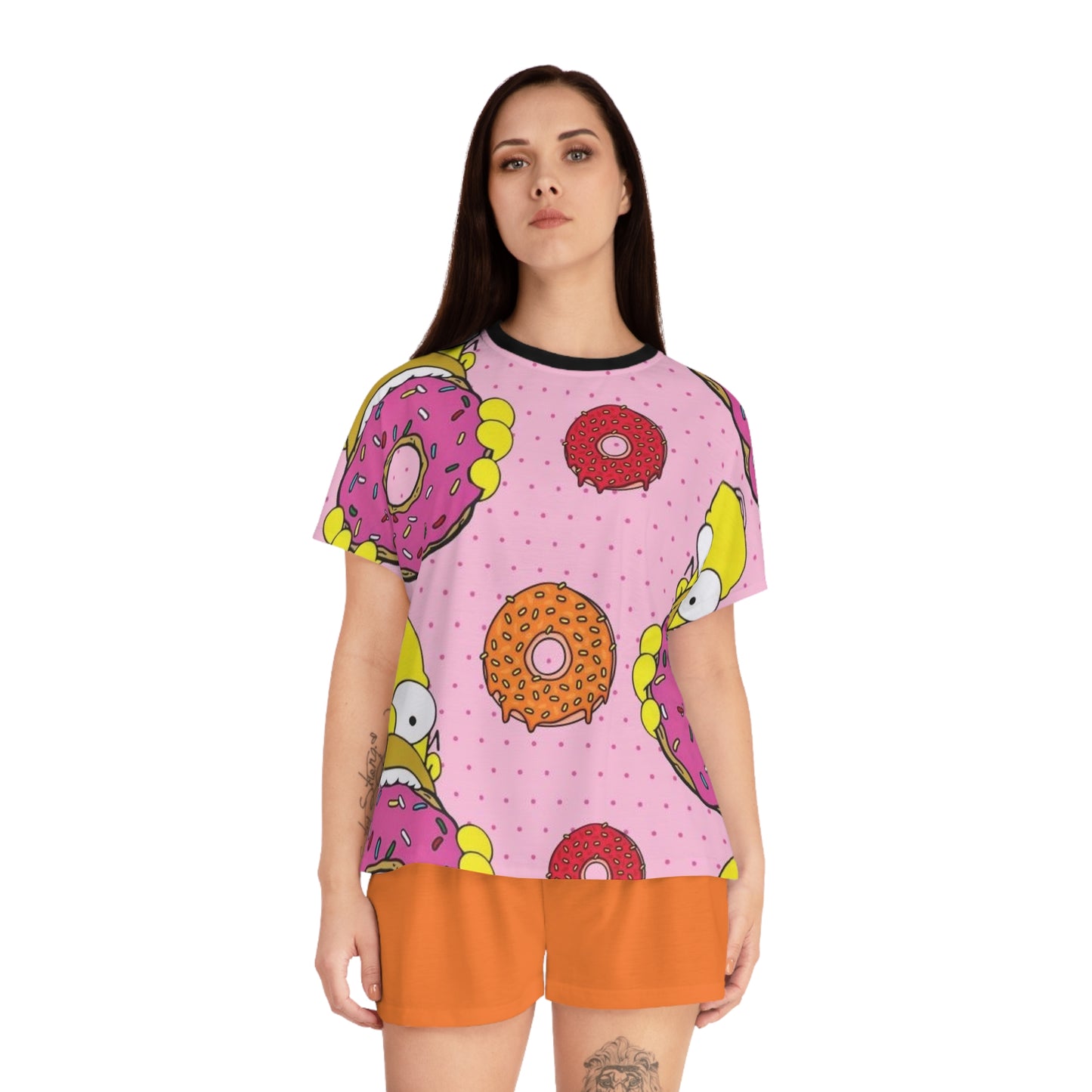 Kurzes Pyjama-Set für Damen (AOP)