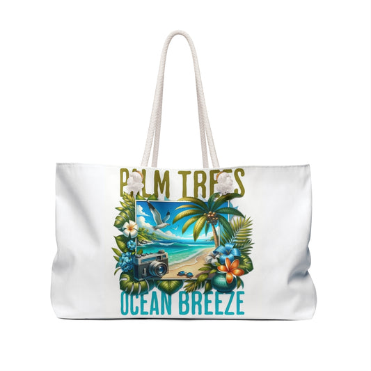 Tropical Palm Trees Vacay Tote Bag - Ocean Breeze Travel Tote