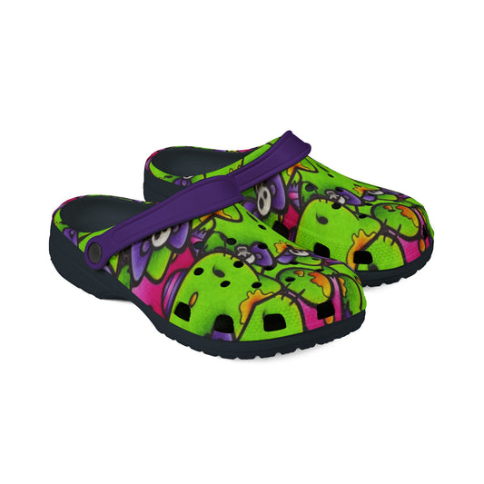 Hello Zombie Kitty Cartoon Inspired Clog Shoes