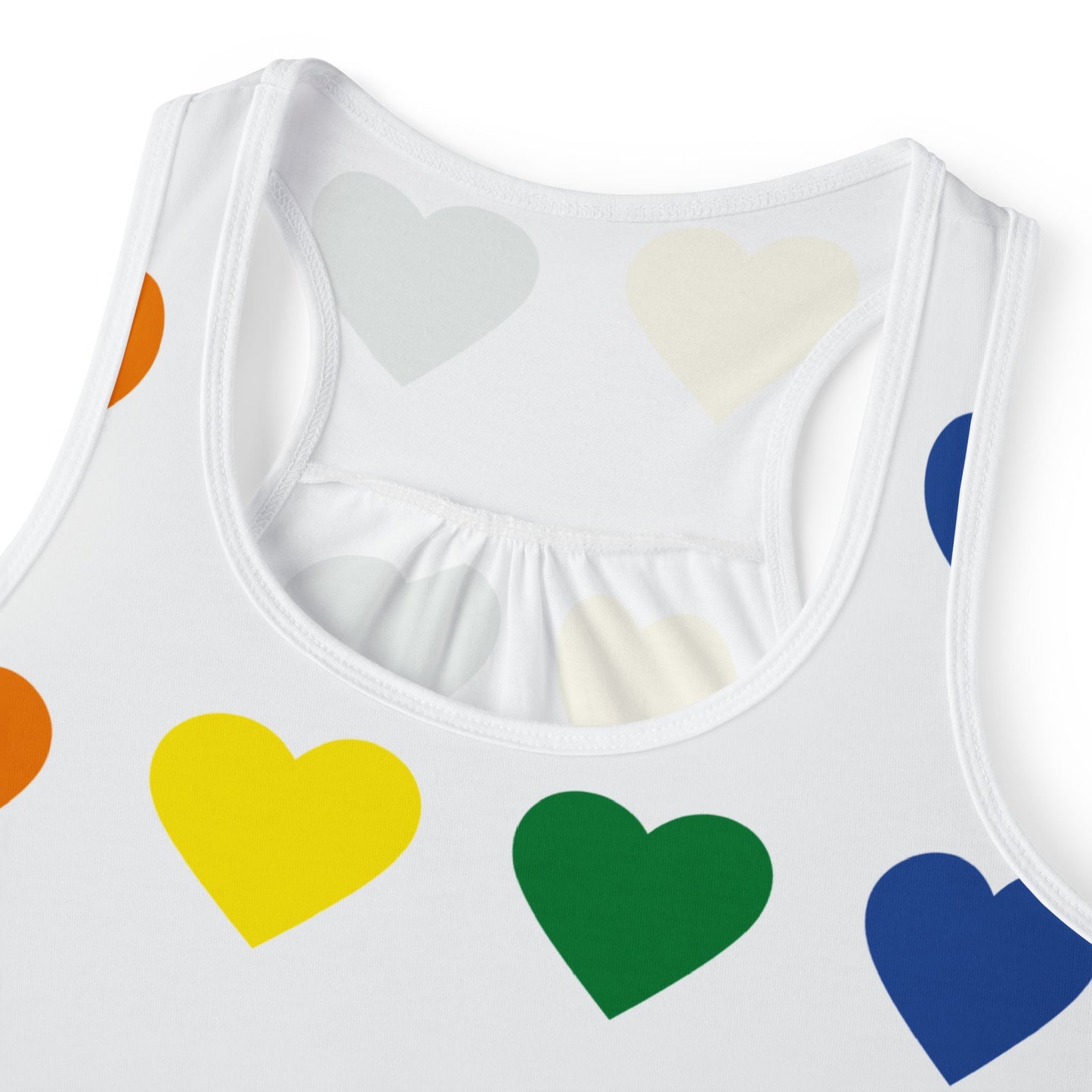 Colorful Heart Pattern Women's Tank Top - Perfect for Pride and Summer Celebrations