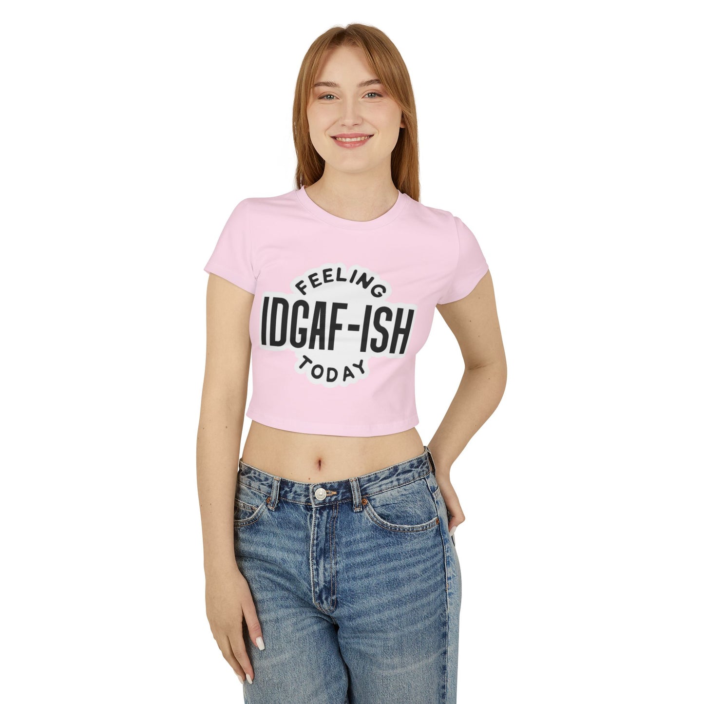 IDGAF-ISH Damen Baby T-Shirt - Lustiges & freches Freizeittop