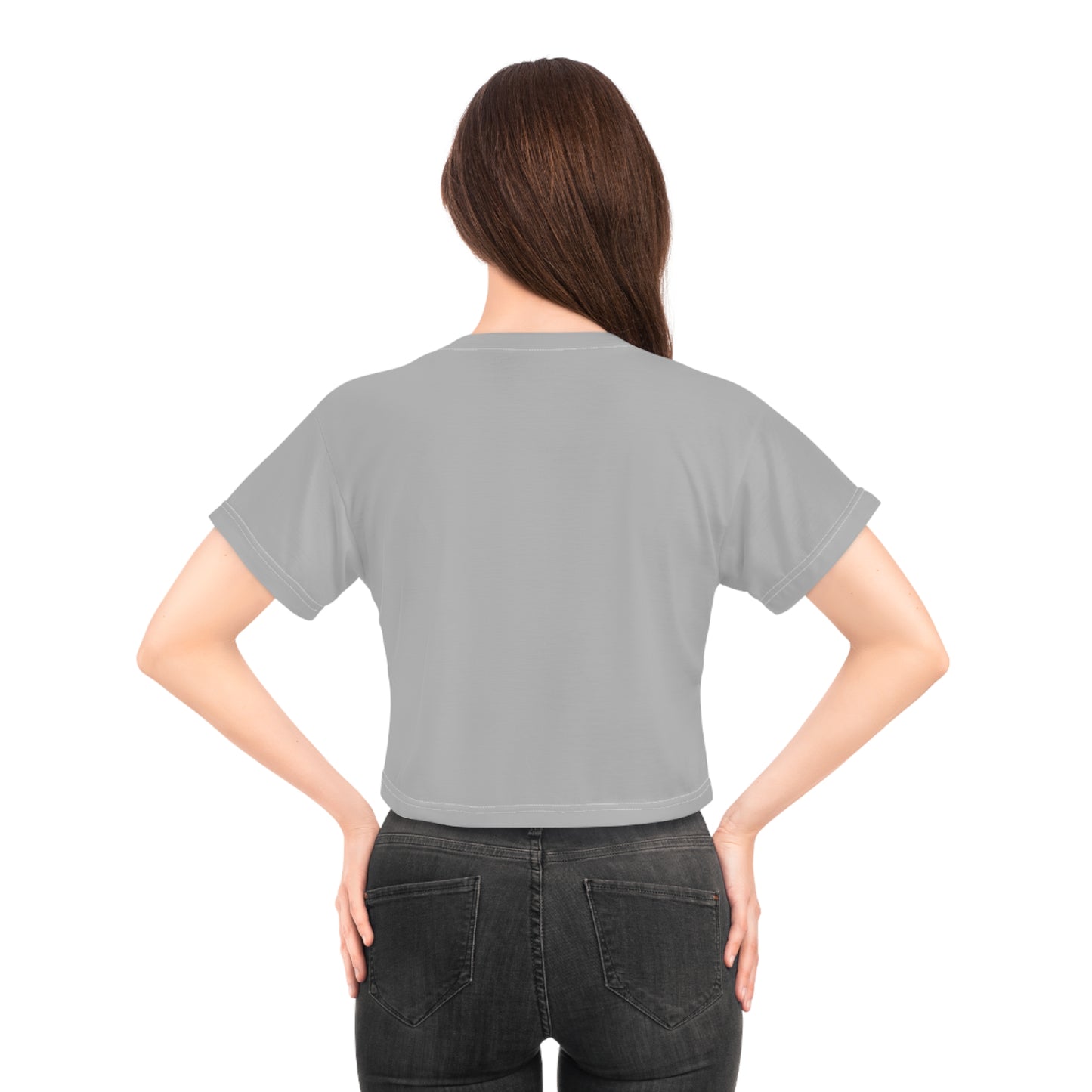 Vintage Romance Crop Tee - Cute Kissing Design for Casual Wear