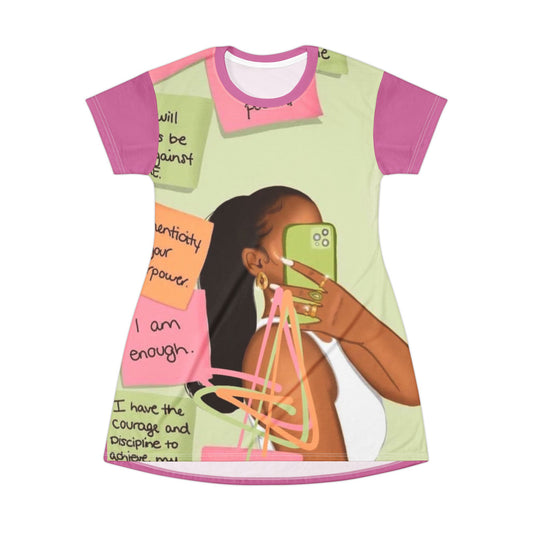 I Am Enough Inspirational Affirmations Printed Graphic T-Shirt Dress