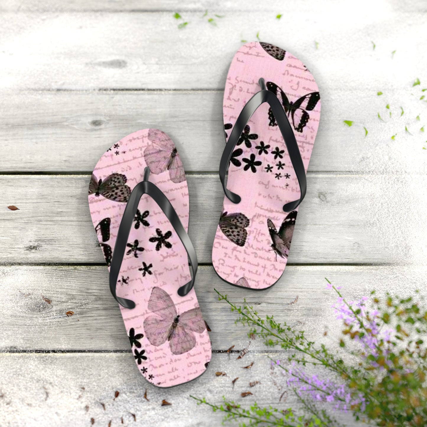Butterfly Print Flip Flops - Stylish Summer Sandals for Women