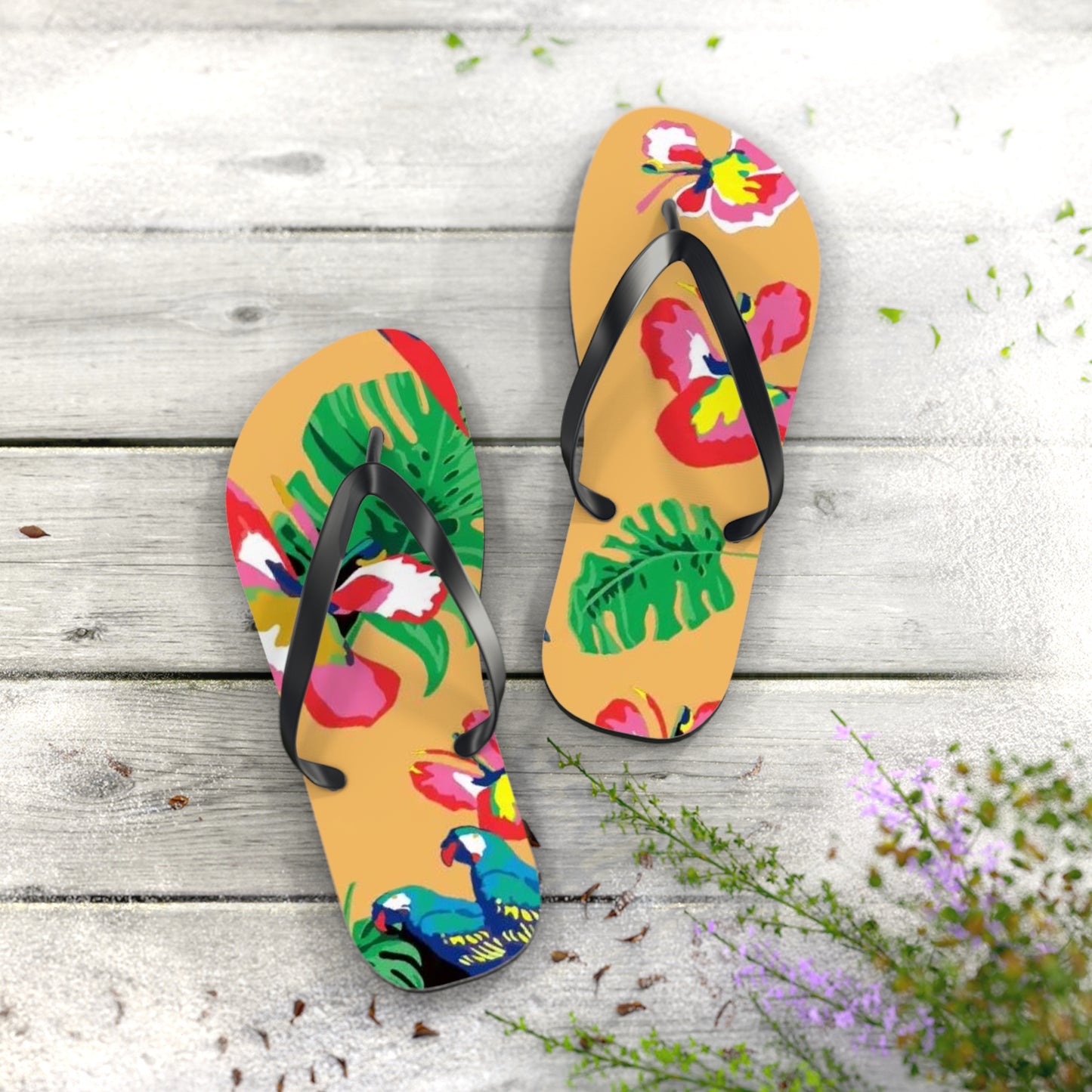 Tropical Floral Flip Flops – Bunte Sommersandalen für Strand und Urlaub