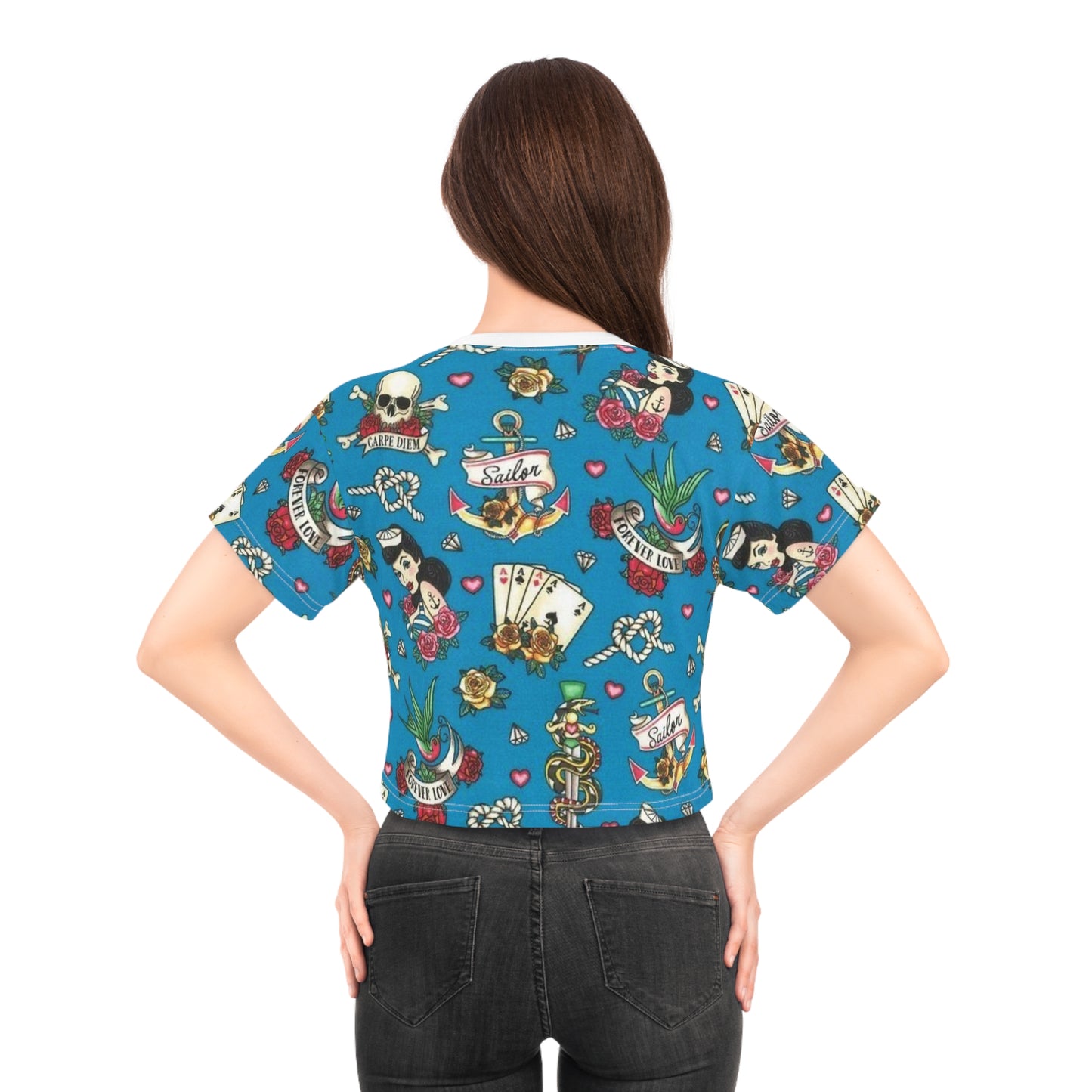 Carpe Diem Forever Love Sailor Crop Tee