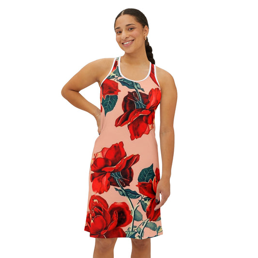 Women's Floral Print Rose Blush Racerback Dress
