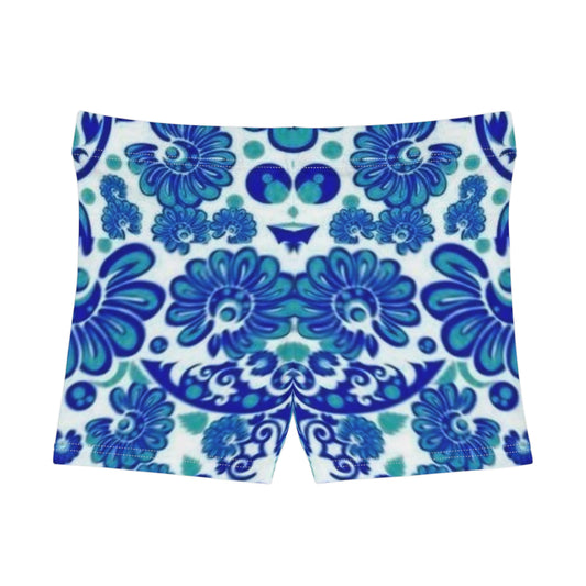 Blue Paisley Print Women's Shorts