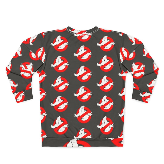 Ghostbuster Pattern Sweatshirt | Cozy Unisex Pullover, Halloween Costume, Gift for Geeks, Vintage Cartoon Apparel, Casual Wear