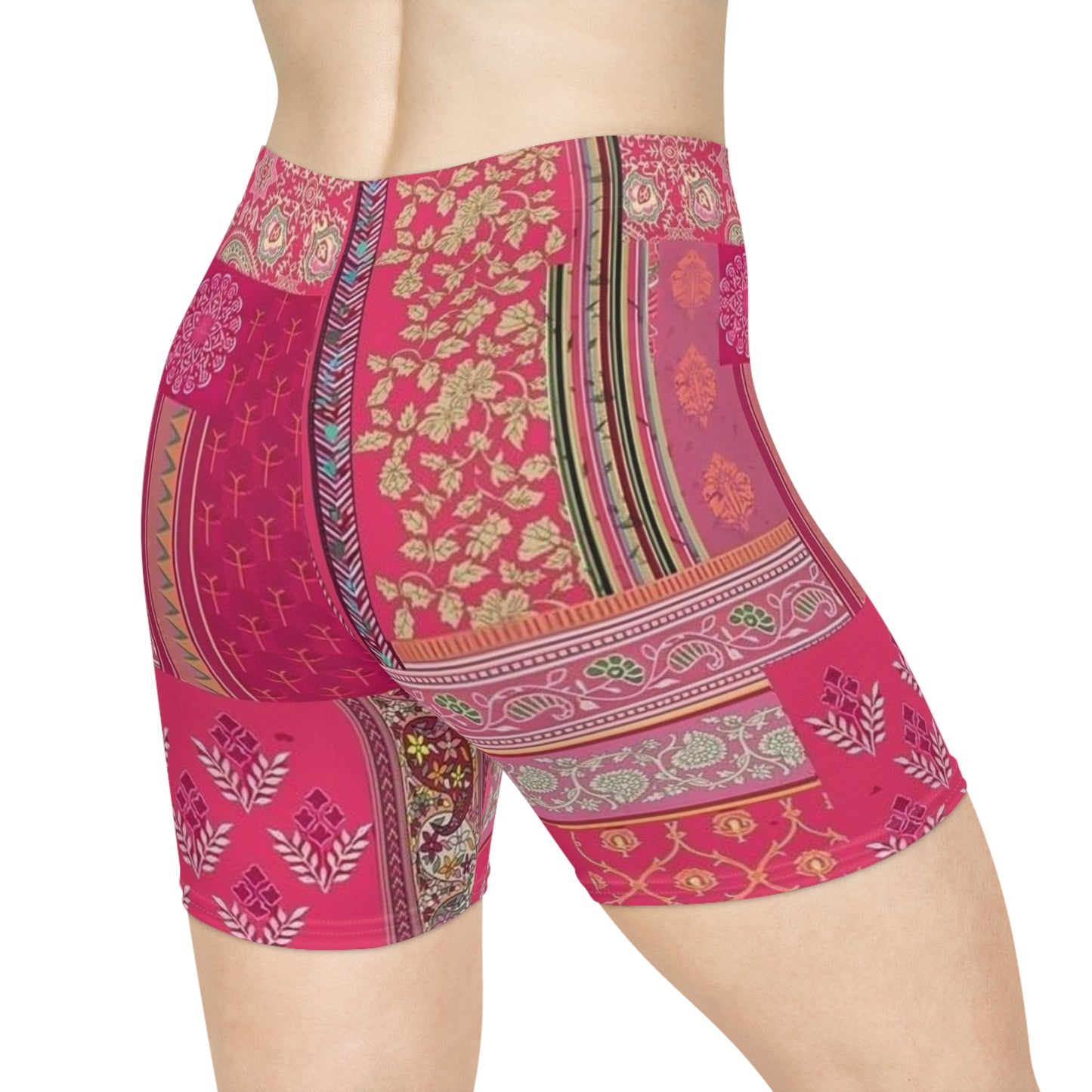 Paisley Plaid Women's Biker Shorts