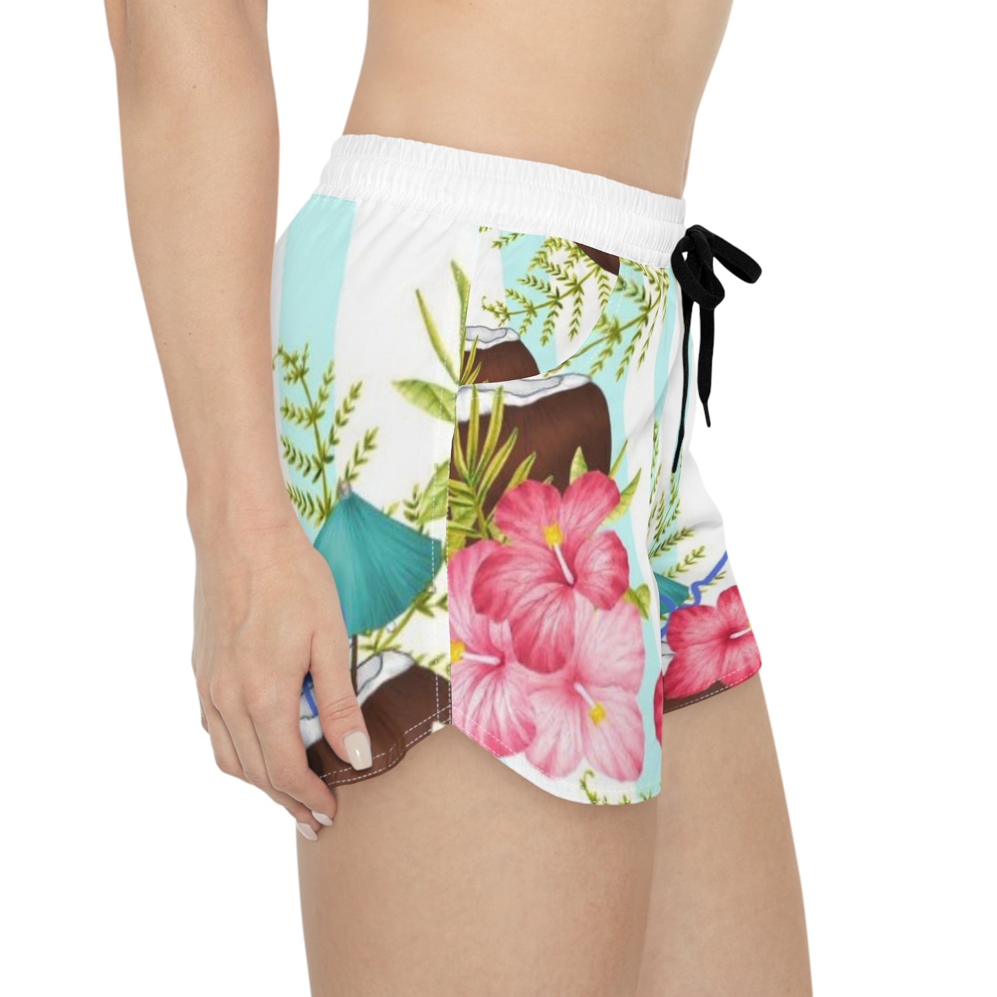 Tropical Floral Design Women's Casual Shorts - Beach Vibes & Summer Style