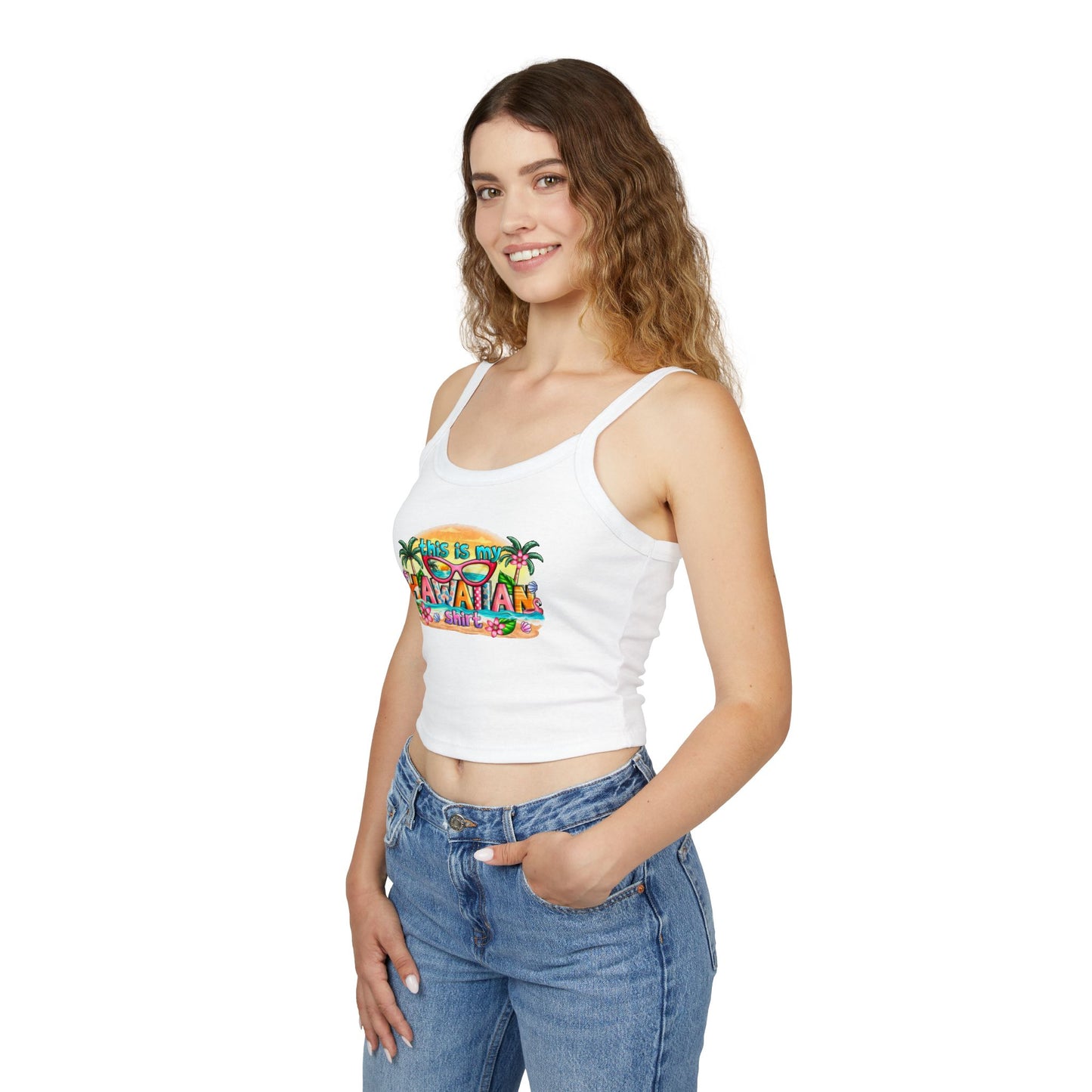 Tropical Women’s Spaghetti Strap Tank Top - 'This is My Hawaiian Shirt'