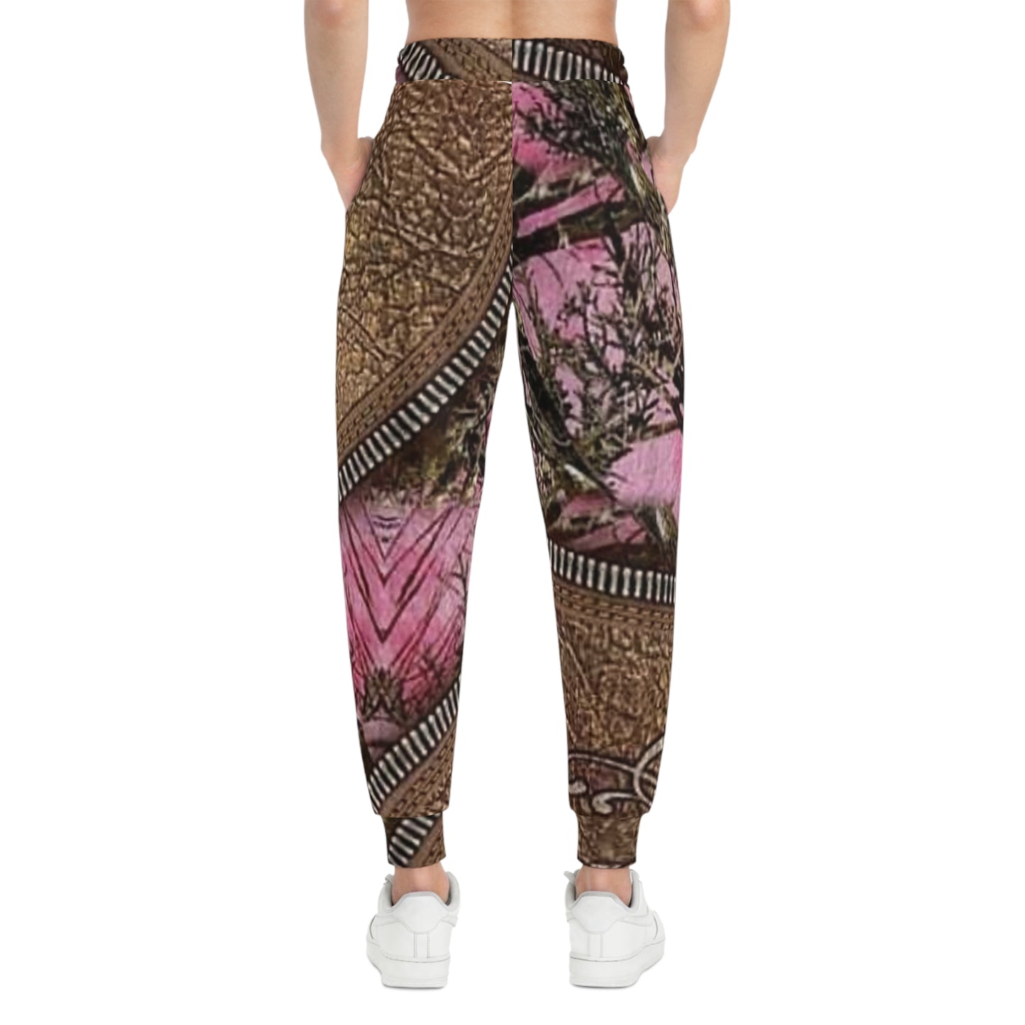 Camo Deer Athletic Joggers — Pink Woodland All-Over Print