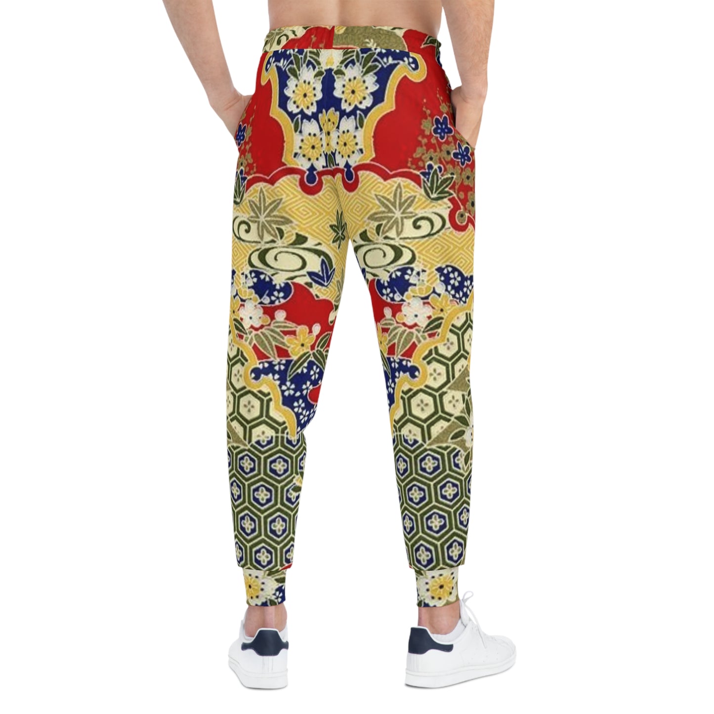 Vintage Floral Pattern Joggers — Japanese-Inspired All-Over Print Athletic Pants