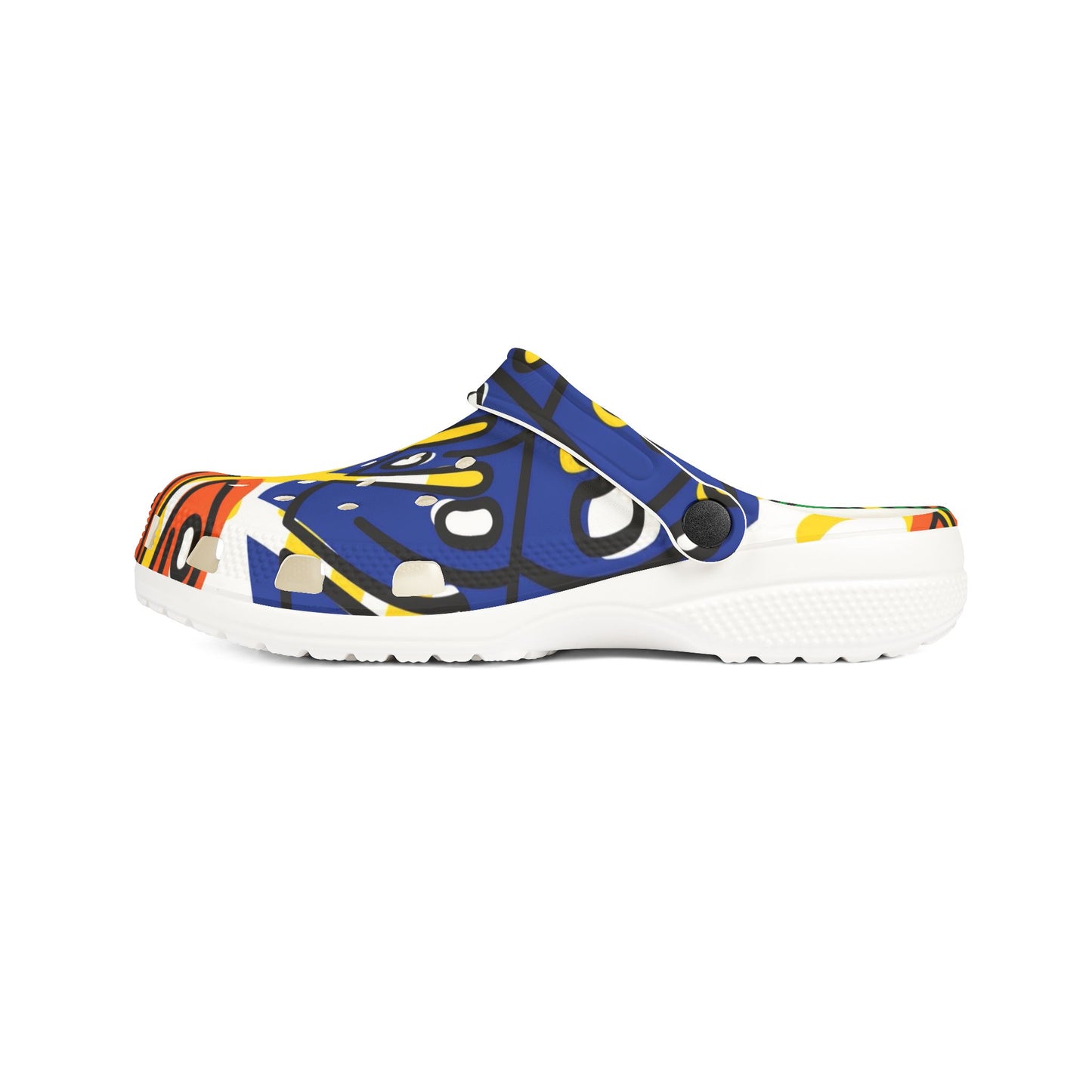 Vibrant Pop Art Deco Tropical Leaves Color block Clog Shoes