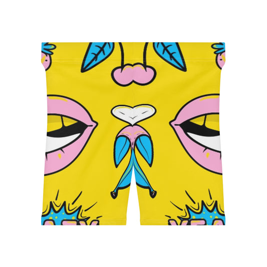 Woke More Women's Biker Shorts - Vibrant Graphic Activewear for Summer & Outdoor Fun