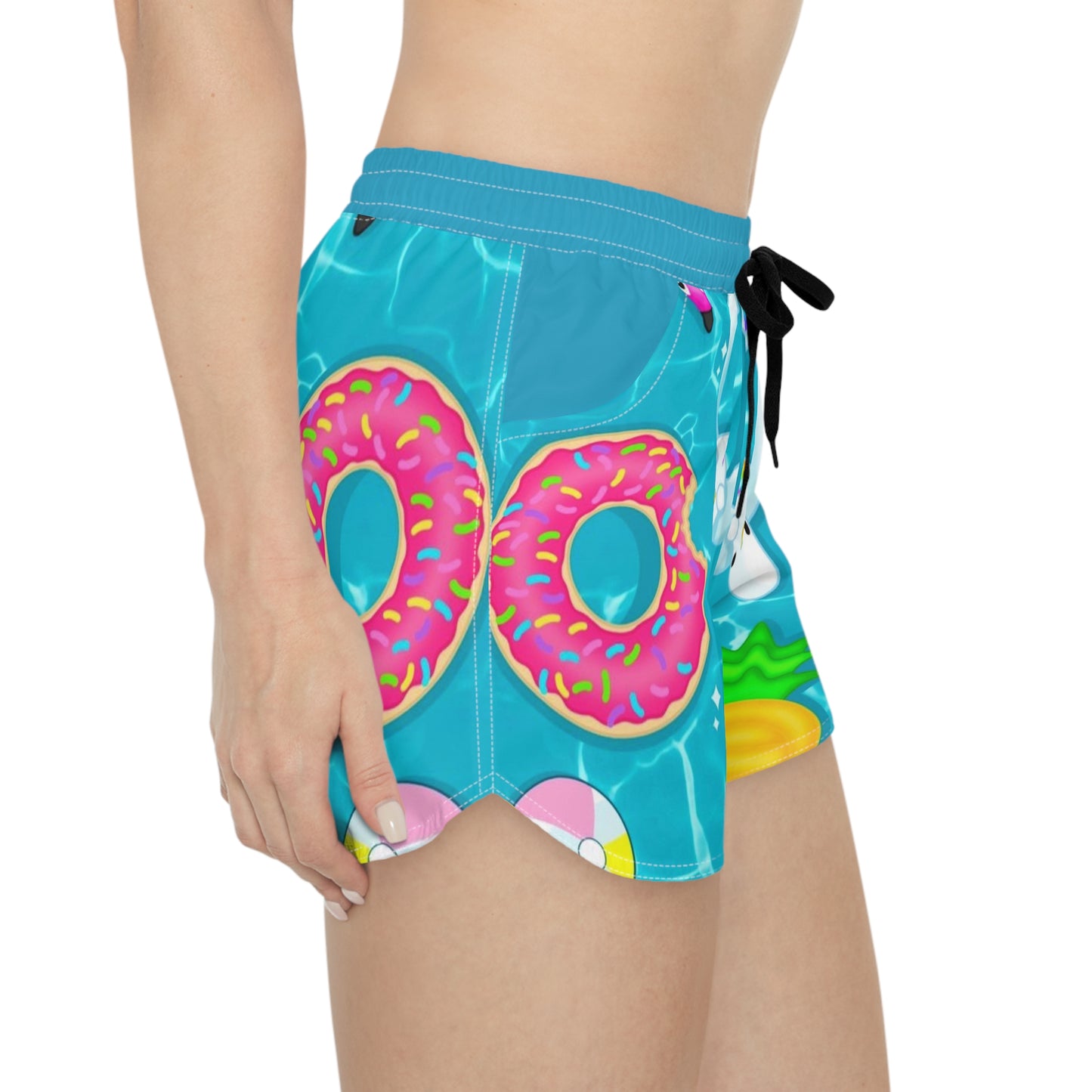 Fun Printed Women's Casual Shorts - Summer Vibes with Donuts and Pineapples
