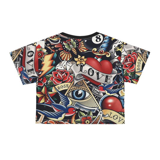 Vintage Love Tattoo inspired Crop Tee