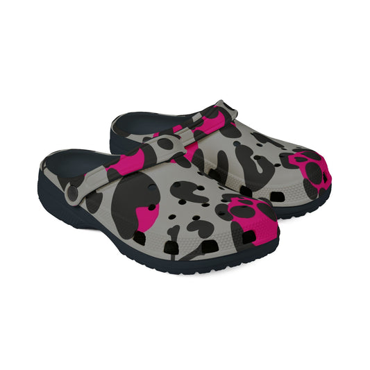 Leopard Pink Skulls Designer Clogs