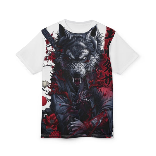 Men's Wolf Samurai Graphic Tee - Perfect for Anime Lovers and Cosplay Events
