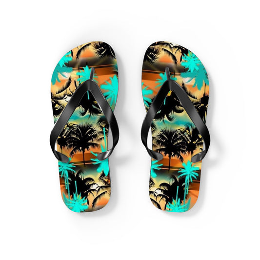 Tropical Palm Flip Flops - Perfect for Beach Days and Summer Adventures
