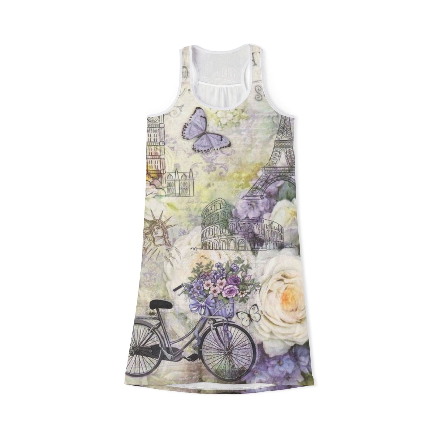 Vintage Paris Purple Spring Women's Summer Dress