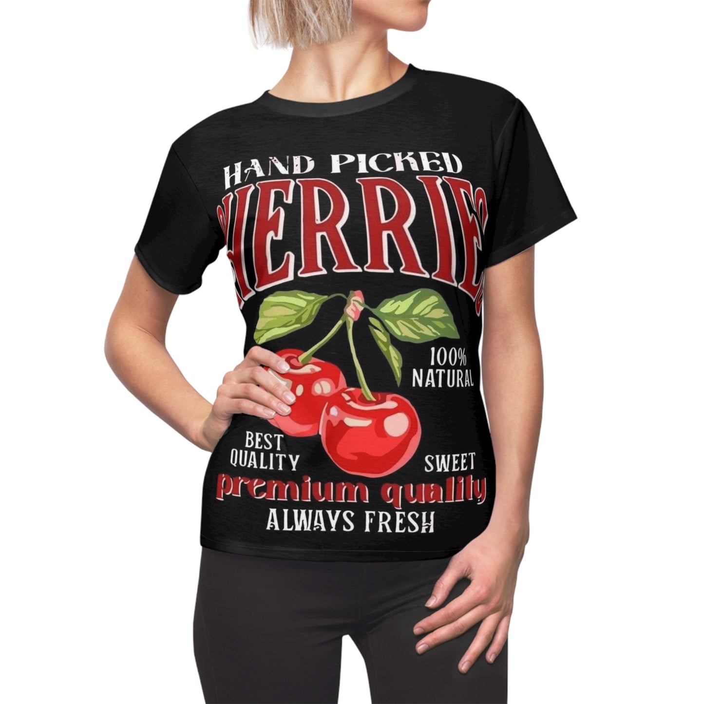 Vintage Cherry Graphic Tee for Women - Hand Picked Sweet Quality