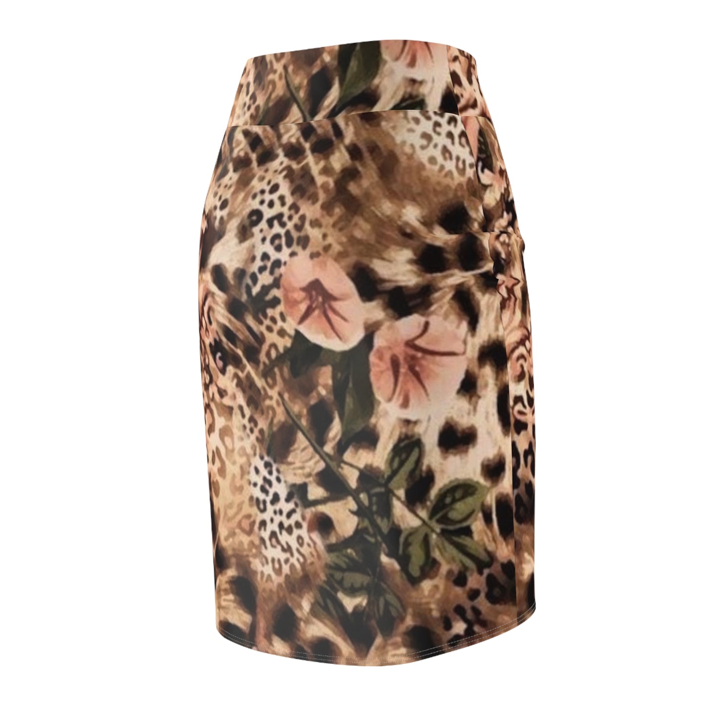 Leopard Blush Floral Print Pencil Skirt - Chic Summer Style