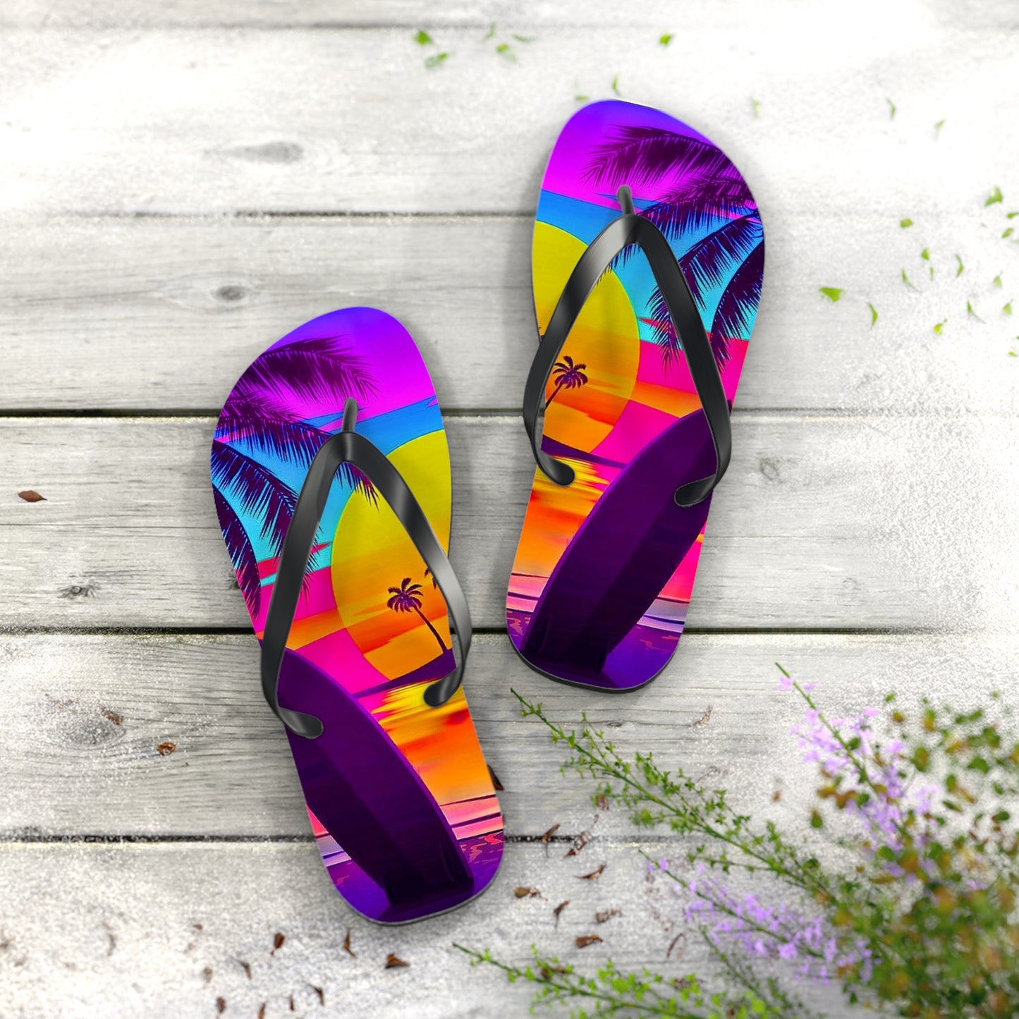 Tropical Sunset Flip Flops – Lebendige Strandsandalen für Sommerstimmung