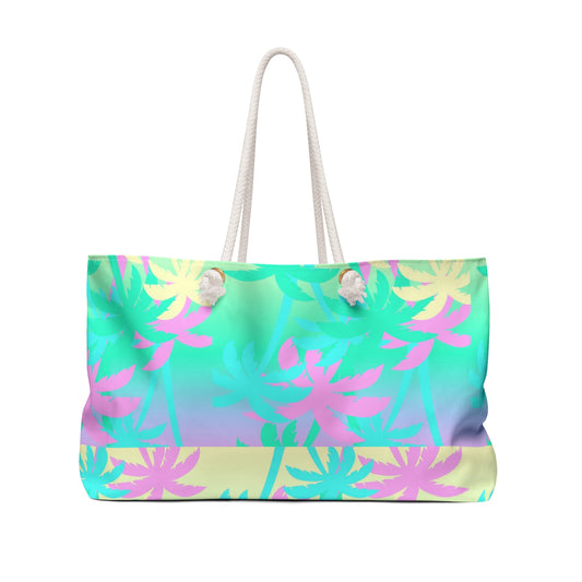 Tropical Pastel Palm Trees Vacay Tote Bag | Stylish Travel Tote for Beach & Vacations