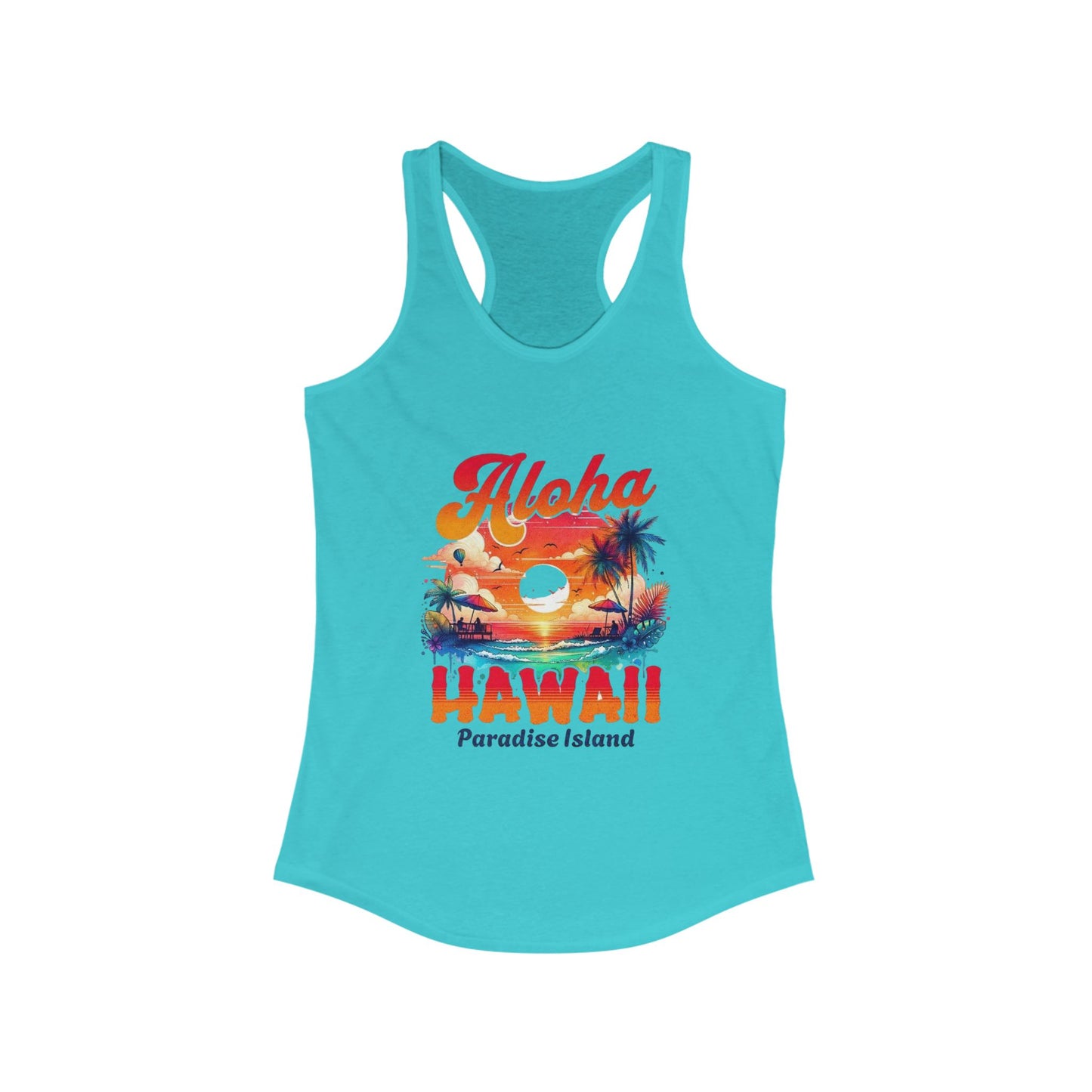 Aloha Hawaii Racerback Tank Top - Paradise Island Summer Shirt