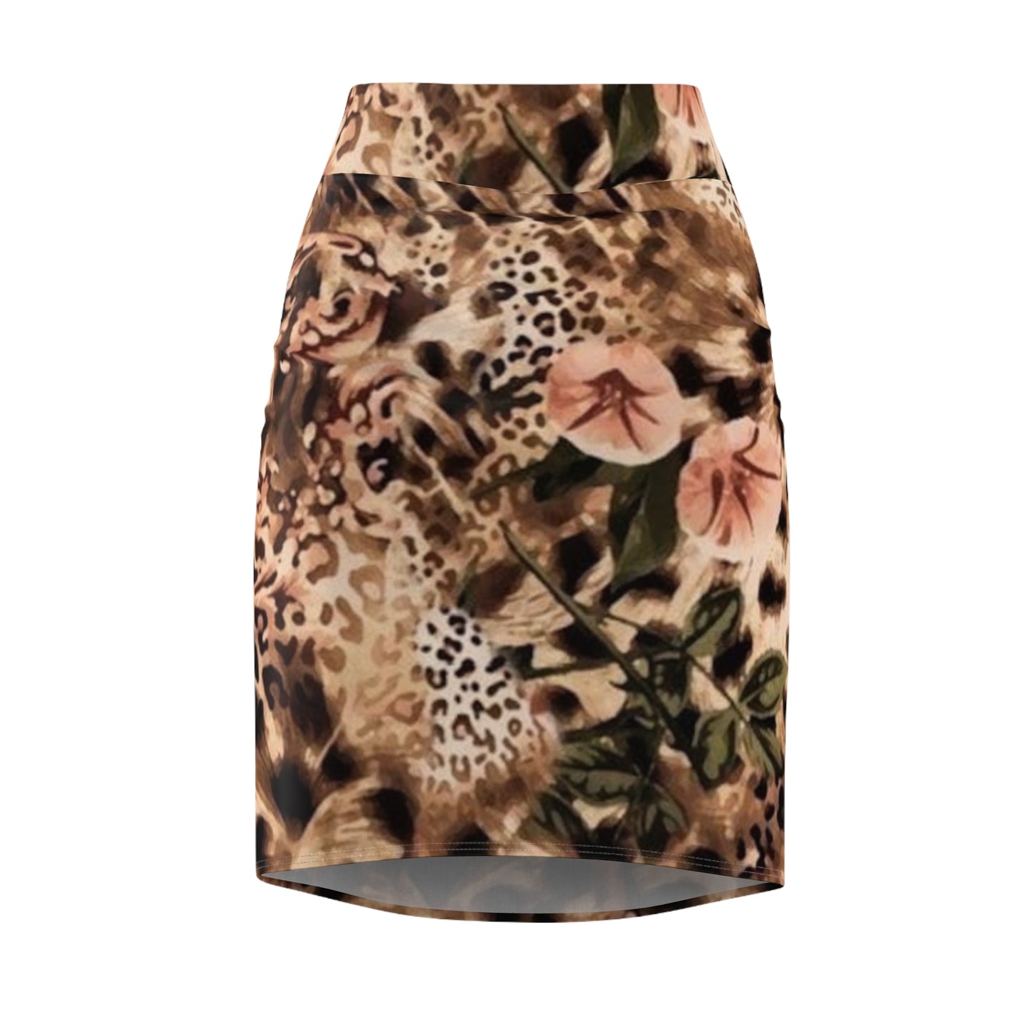 Leopard Blush Floral Print Pencil Skirt - Chic Summer Style
