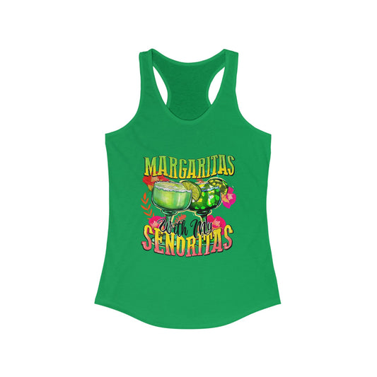 Margaritas With My Senoritas Tank Top - Fun Women’s Racerback Shirt for Summer Gatherings