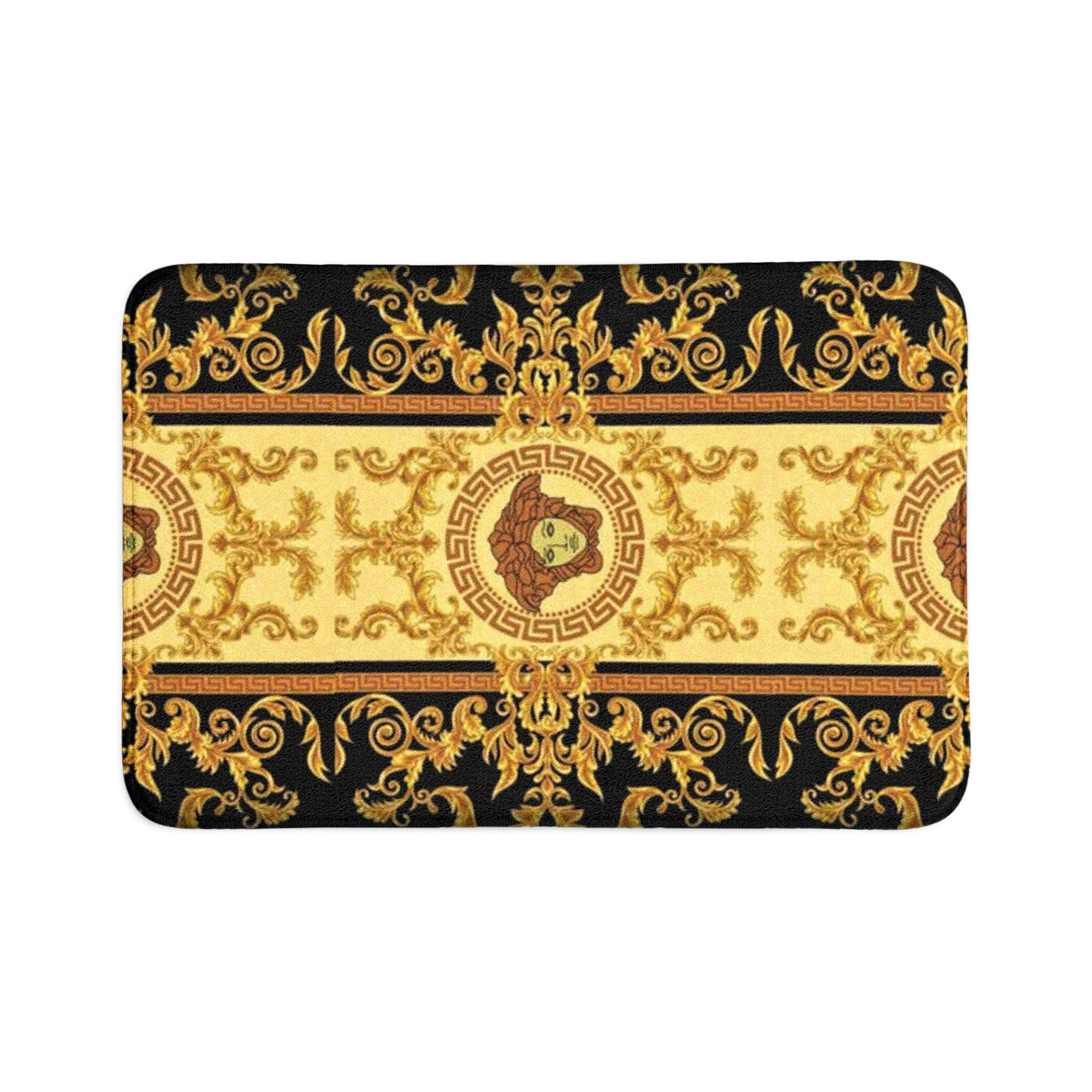 Baroque Medusa Bath Mat Set — 3-Piece Luxury Bathroom Rug Set
