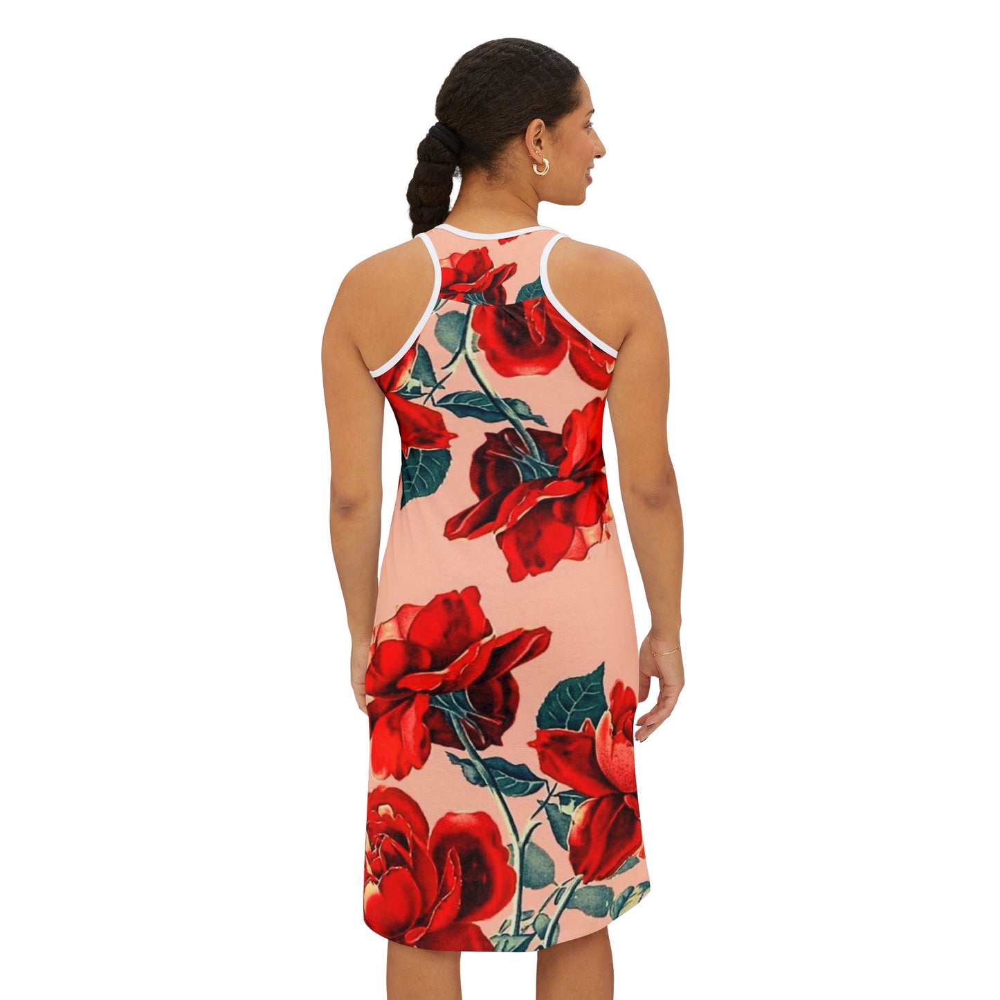 Women's Floral Print Rose Blush Racerback Dress