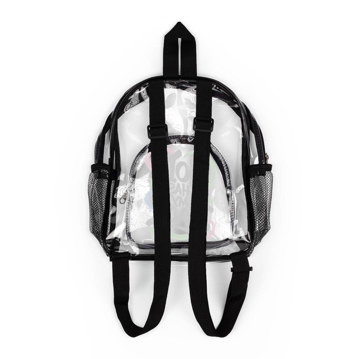 Clear Stadium Backpack — "God Has My Back" Transparent School & Game Day Bag