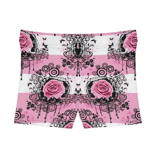 Lace Floral Striped Women's Shorts