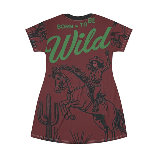 Born to Be Wild T-Shirt Dress - Western Style for Adventurous Souls