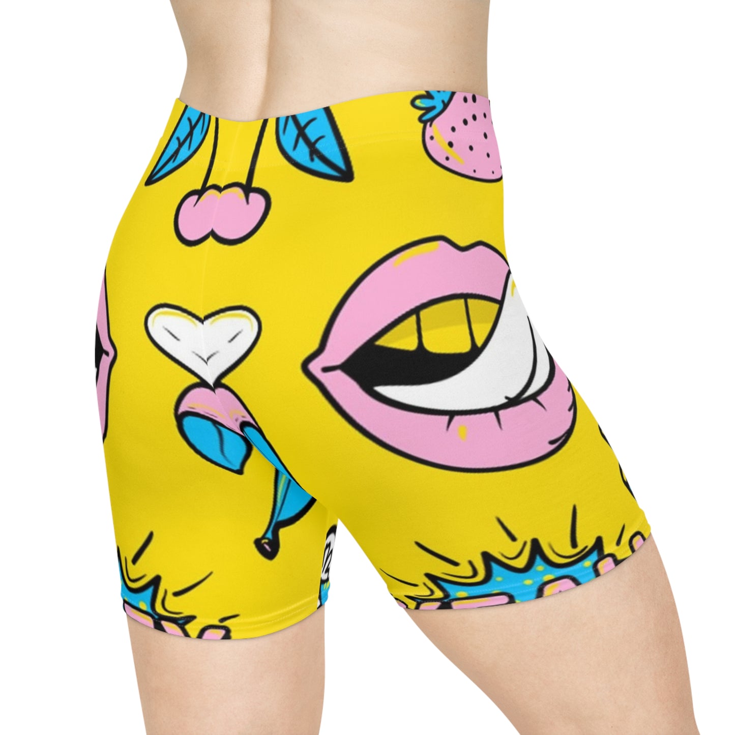 Woke More Damen-Bikershorts – Activewear mit lebendigen Grafiken für Sommer und Outdoor-Spaß