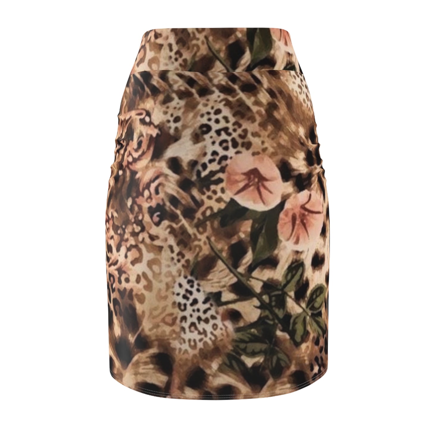 Leopard Blush Floral Print Pencil Skirt - Chic Summer Style