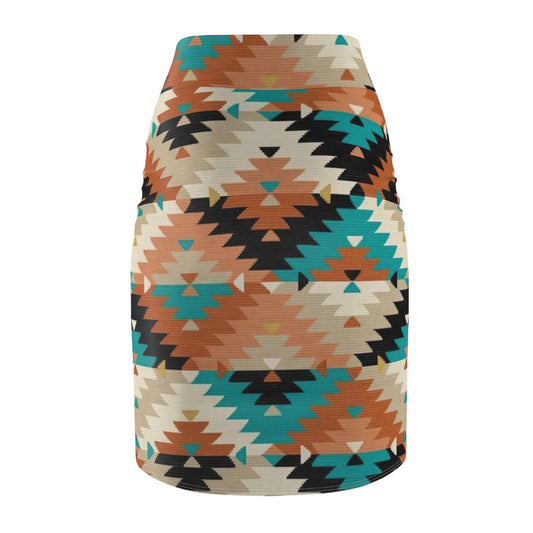Aztec Western Bohemian Print Women's Pencil Skirt